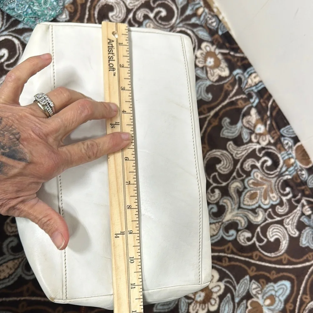 Dooney & Bourke White and Brown Satchel with Leather Accents